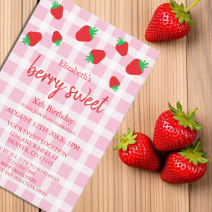 Invitation Joyeux Anniversaire aux Fruits Rouges Sucrés