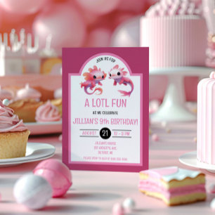 Invitation Joyeux Anniversaire Axolotl Rose Mignon