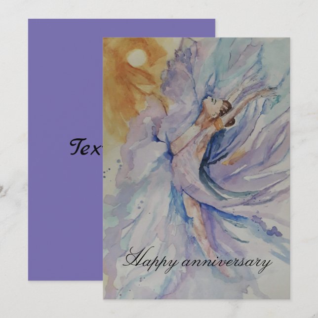 Invitation Joyeux anniversaire Ballerina (Devant / Derrière)