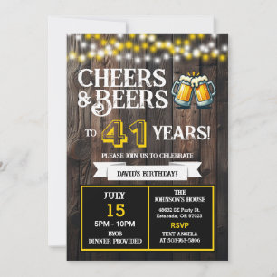 Invitation Joyeux anniversaire BBQ dans le jardin, à 41 ans, 