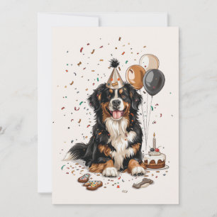 Invitation Joyeux anniversaire Bernese Mountain Dog