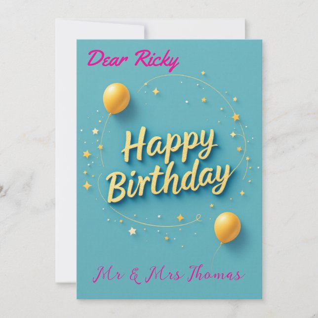 Invitation Joyeux anniversaire ! Célébrez votre journée spéci (Devant)