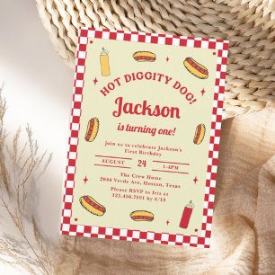 Invitation Joyeux Anniversaire Chien Chaud Hot Diggity Dog