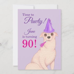 Invitation Joyeux Anniversaire Chihuahua Violet Mignon