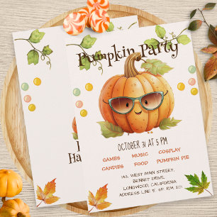 Invitation Joyeux Anniversaire Citrouille Mignon Halloween Fê