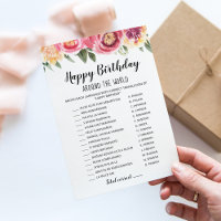 Joyeux Anniversaire dans le monde Birthday Game Ca