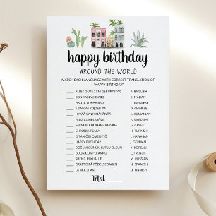 Invitation Joyeux Anniversaire dans le monde Birthday Game Ca