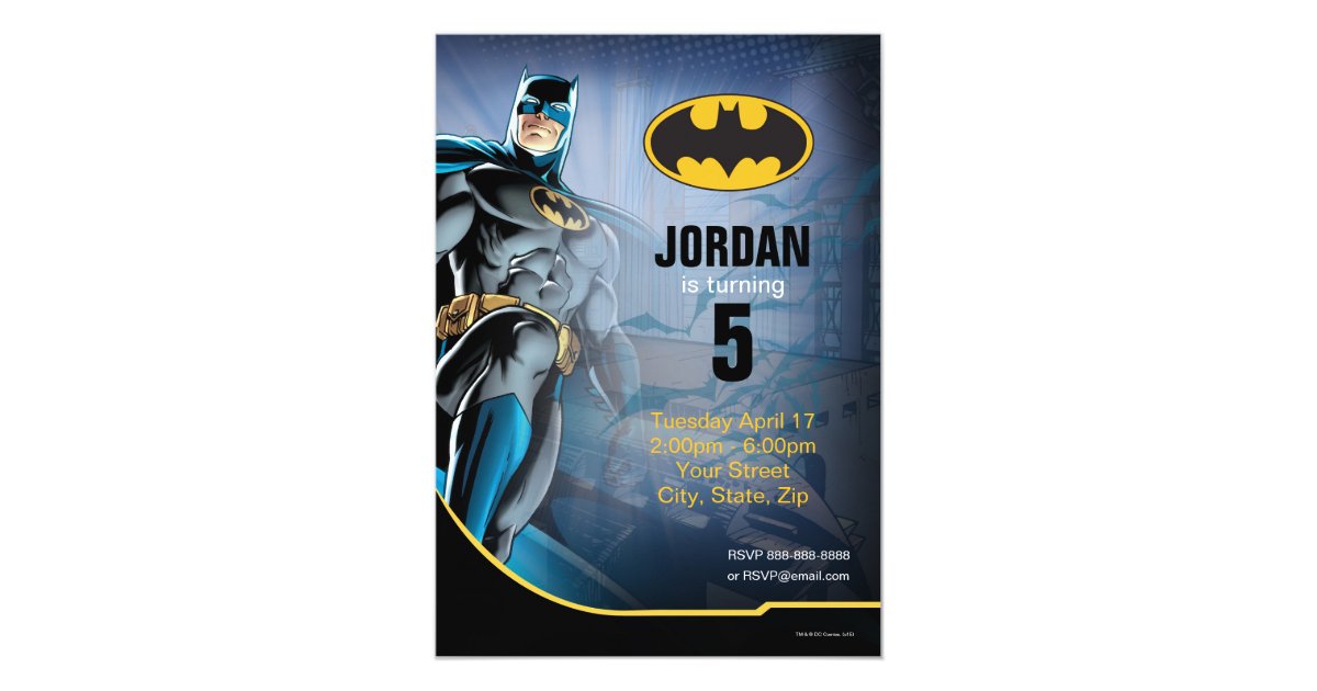 Invitation Joyeux Anniversaire De Batman Zazzle Ca