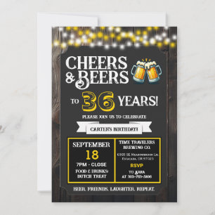 Invitation Joyeux Anniversaire de Brasserie : Cheers and Beer