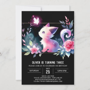 Invitation Joyeux anniversaire de chats modernes