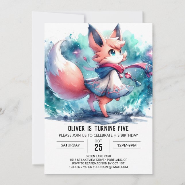 Invitation Joyeux anniversaire de Fox (Devant)