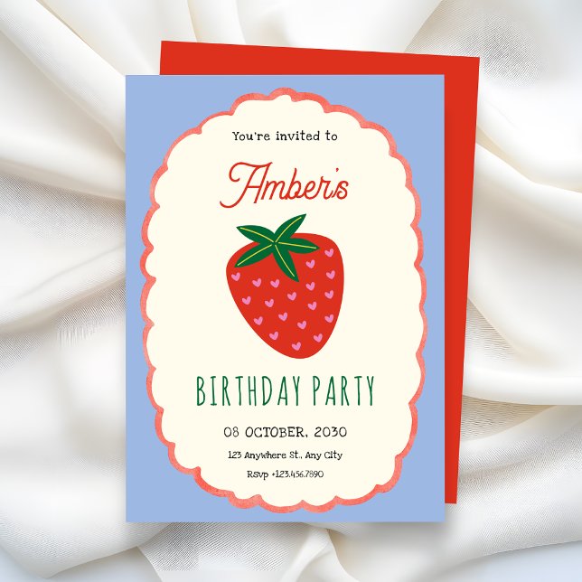 Invitation Joyeux anniversaire de fruit mignon (Créateur téléchargé)