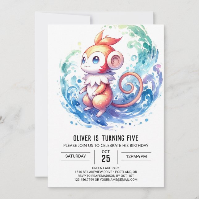 Invitation Joyeux anniversaire de singe en ligne (Devant)