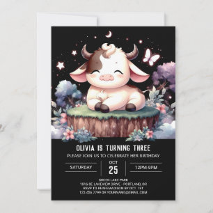 Invitation Joyeux anniversaire de vache modifiable