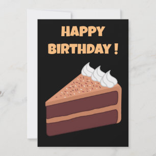 Invitation Joyeux Anniversaire délicieux gâteau au chocolat