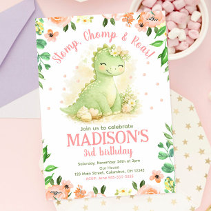 Invitation Joyeux Anniversaire Dinosaure Mignon Aquarelle Fle