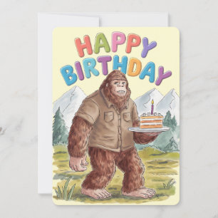 Invitation Joyeux Anniversaire Drôle BigFoot Sasquatch