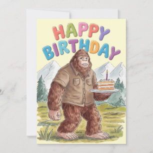 Invitation Joyeux Anniversaire Drôle BigFoot Sasquatch
