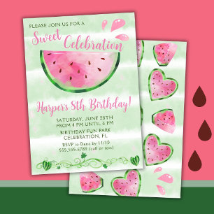 Invitation Joyeux Anniversaire Fête Pastèque Mignon