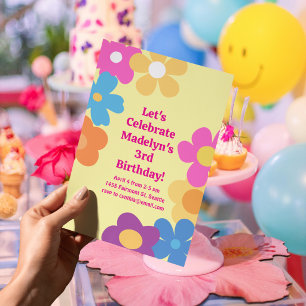 Invitation Joyeux Anniversaire Fleur Brillante