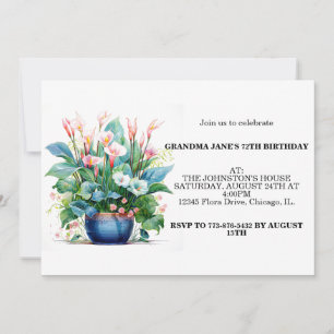 Invitation Joyeux Anniversaire Fleurs Colorées Fête