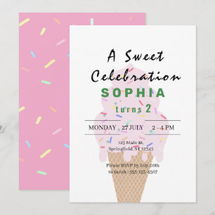 Invitation Joyeux Anniversaire Glace Sucrée