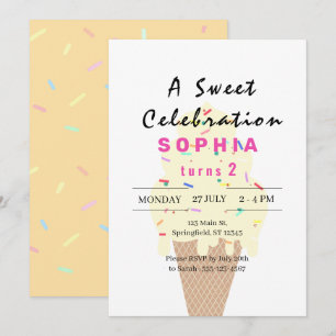 Invitation Joyeux Anniversaire Glace Sucrée