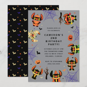 Invitation Joyeux anniversaire Halloween de Stitch mignon
