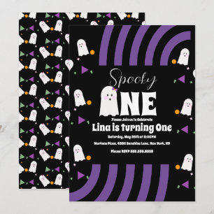 Invitation Joyeux Anniversaire Halloween Lettres Groovy Fanto