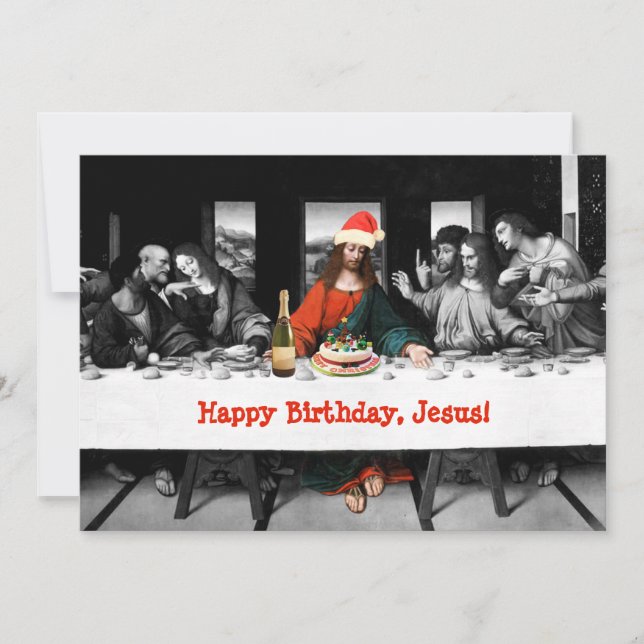 Invitation Joyeux anniversaire, Jésus ! Noël drôle (Devant)