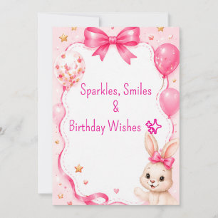 Invitation Joyeux Anniversaire Lapin Rose Mignon 🐰