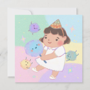 Invitation Joyeux anniversaire : Monstres de bonbons pour fil