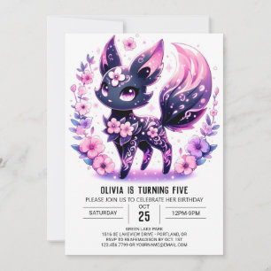 Invitation Joyeux anniversaire numérique de Fox moderne