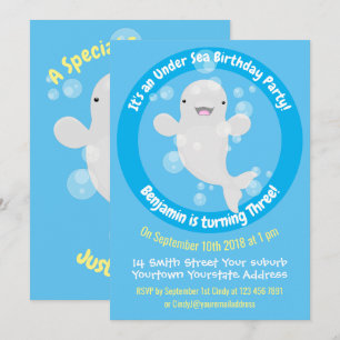 Invitation Joyeux anniversaire personnalisé en dessin animé d