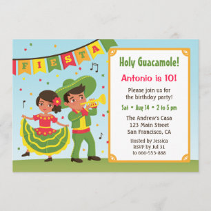 Invitation Joyeux Anniversaire pour Enfants Hispaniques Fiest