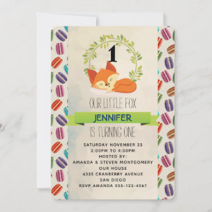 Invitation Joyeux Anniversaire Renard Orange Mignon avec Cour
