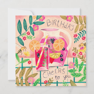 Invitation Joyeux anniversaire sangria d'été