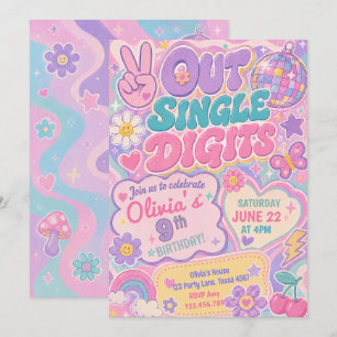 Invitation Joyeux Anniversaire Simple Chiffres Groovy