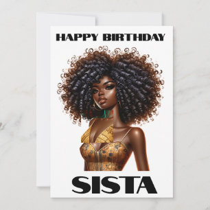 Invitation Joyeux anniversaire Sista femme noire reines melan