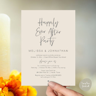 Invitation Joyeux Après La Fête, Dîner Mariage Elopement