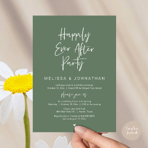 Invitation Joyeux Après La Fête, Dîner Mariage Elopement