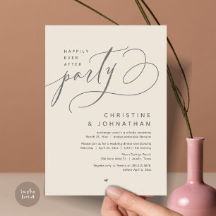 Invitation Joyeux Après La Fête, Dîner Mariage Moderne