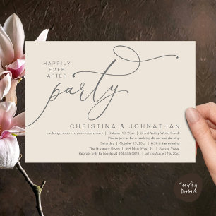 Invitation Joyeux Après La Fête, Dîner Mariage Romantique