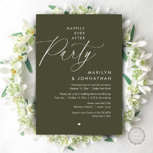 Invitation Joyeux Après La Fête, Dîner Mariage Romantique