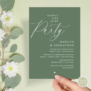 Invitation Joyeux Après La Fête, Dîner Mariage Romantique