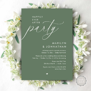 Invitation Joyeux Après La Fête, Dîner Mariage Romantique
