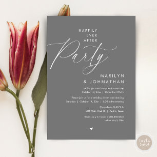 Invitation Joyeux Après La Fête, Dîner Mariage Romantique