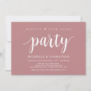 Invitation Joyeux après la fête, mariage elopement Dîner