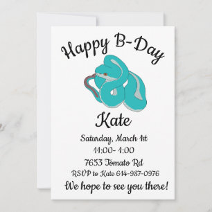 Invitation Joyeux B-day viper à lèvre blanche