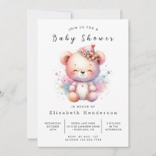 Invitation Joyeux Baby shower d'ours à imprimer